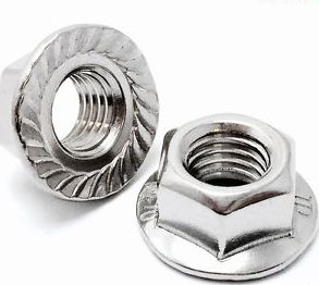NUT FLANGE SERRATED 304 M 4